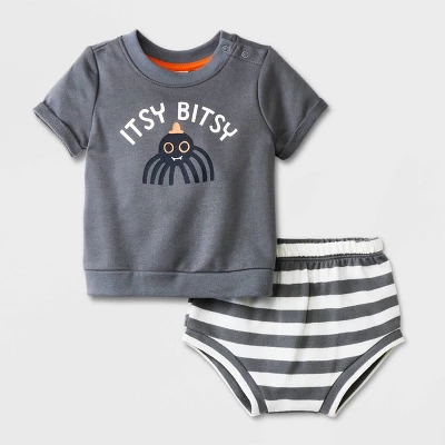 Baby 2pc 'Itsy Bitsy' Sweatshirt & Bottom Set - Cat & Jack™ Gray 4 Baby 2pc 'Itsy Bitsy' Sweatshirt & Bottom Set - Cat & Jack™ Gray - Image 4