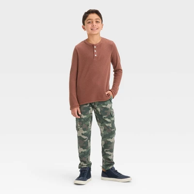 Boys' Long Sleeve Henley Shirt - Cat & Jack™ 2 Boys' Long Sleeve Henley Shirt - Cat & Jack™ - Image 2