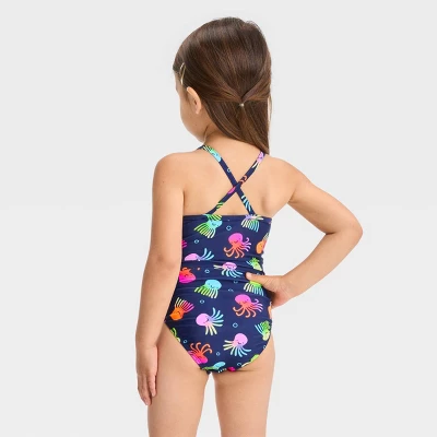 Toddler Girls' Octopus One Piece Swimsuit Set - Cat & Jack™ Purple 2 Toddler Girls' Octopus One Piece Swimsuit Set - Cat & Jack™ Purple - Image 2