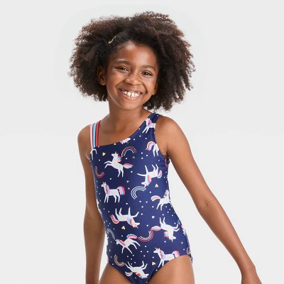 Girls' Unicorn Star One Piece Swimsuit - Cat & Jack™ 3 Girls' Unicorn Star One Piece Swimsuit - Cat & Jack™ - Image 3