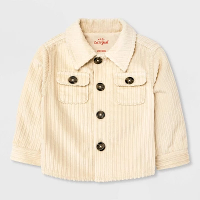 Baby Boys' Corduroy Shacket - Cat & Jack™ Cream 3 Baby Boys' Corduroy Shacket - Cat & Jack™ Cream - Image 3