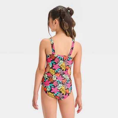 Girls' Cowabunga Floral One Piece Swimsuit - Cat & Jack™ 2 Girls' Cowabunga Floral One Piece Swimsuit - Cat & Jack™ - Image 2