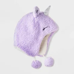 Girls' Unicorn Trapper Hat - Cat & Jack™ Purple