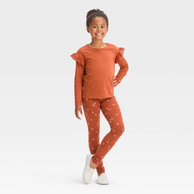 Girls' Long Sleeve Eyelet T-Shirt - Cat & Jack™ 2 Girls' Long Sleeve Eyelet T-Shirt - Cat & Jack™ - Image 2