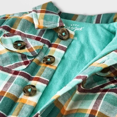 Baby Boys' Plaid Shacket - Cat & Jack™ Green 2 Baby Boys' Plaid Shacket - Cat & Jack™ Green - Image 2