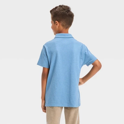 Boys' Short Sleeve Jersey Button-Down Shirt - Cat & Jack™ 1 Boys' Short Sleeve Jersey Button-Down Shirt - Cat & Jack™