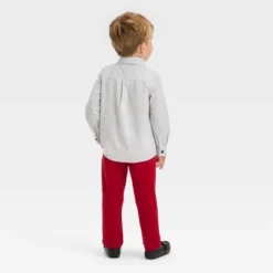 Toddler Boys' Long Sleeve Woven Shirt And Pants Set - Cat & Jack™ Gray