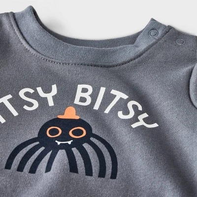 Baby 2pc 'Itsy Bitsy' Sweatshirt & Bottom Set - Cat & Jack™ Gray 2 Baby 2pc 'Itsy Bitsy' Sweatshirt & Bottom Set - Cat & Jack™ Gray - Image 2