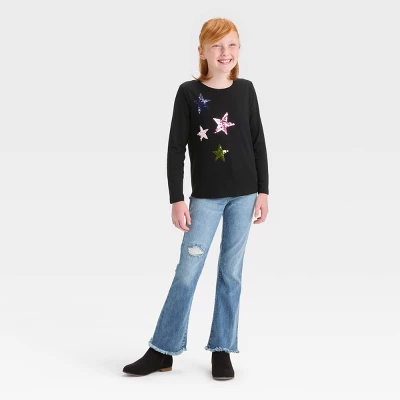 Girls' Long Sleeve Flip Sequin T-Shirt - Cat & Jack™ 3 Girls' Long Sleeve Flip Sequin T-Shirt - Cat & Jack™ - Image 3