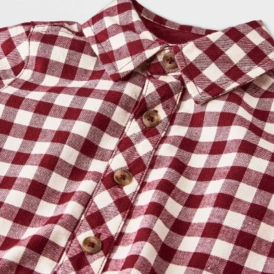 Baby Boys' Flannel Denim Top & Bottom Set - Cat & Jack™ Brown 2 Baby Boys' Flannel Denim Top & Bottom Set - Cat & Jack™ Brown - Image 2