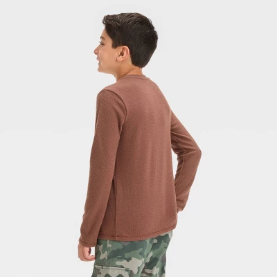 Boys' Long Sleeve Henley Shirt - Cat & Jack™ 1 Boys' Long Sleeve Henley Shirt - Cat & Jack™