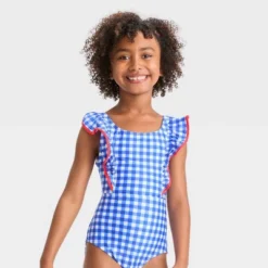 Girls' Gingham Check One Piece Swimsuit - Cat & Jack™ Blue -CAT & JACK Shop GUEST 30850d48 4466 4f6f bdf8 962533651cc2
