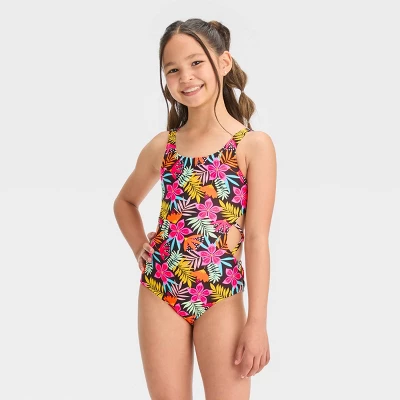 Girls' Cowabunga Floral One Piece Swimsuit - Cat & Jack™ 3 Girls' Cowabunga Floral One Piece Swimsuit - Cat & Jack™ - Image 3