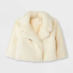 Baby Girls' Solid Faux Fur Jacket - Cat & Jack™ Off-White -CAT & JACK Shop GUEST 3202ca53 3f4e 434f 9342 d2f4c479692d