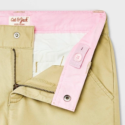 Girls' 2pk Uniform Chino Shorts - Cat & Jack™ Khaki 2 Girls' 2pk Uniform Chino Shorts - Cat & Jack™ Khaki - Image 2