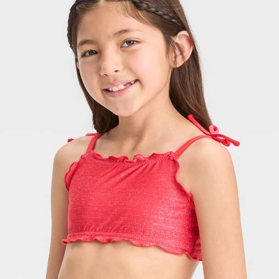 Girls' Sparkle & Shine Bikini Set - Cat & Jack™ Red 1 Girls' Sparkle & Shine Bikini Set - Cat & Jack™ Red