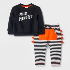 Baby 2pc Milk Monster Long Sleeve Top & Bottom Set - Halloween - Cat & Jack™ Black -CAT & JACK Shop GUEST 4080aef2 40ac 4df1 87bc 32bee71760fe