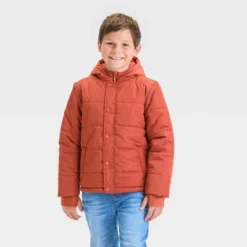 Boys' Solid Puffer Jacket - Cat & Jack™ -CAT & JACK Shop GUEST 417f233f 2def 42ca 859a 75a3dab3084f