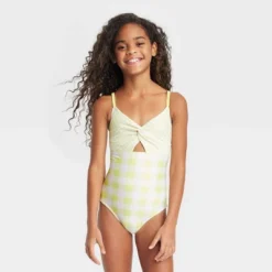 Girls' Gingham Check One Piece Swimsuit - Cat & Jack™ Green -CAT & JACK Shop GUEST 41f99aa3 cd88 48f6 9c9e 9e0bff66f021
