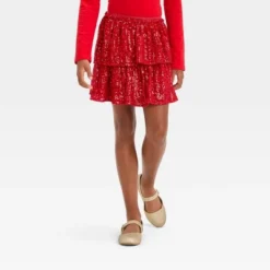 Girls' Tiered Sequin Holiday Skirt - Cat & Jack™ Red 5 Girls' Tiered Sequin Holiday Skirt - Cat & Jack™ Red -CAT & JACK Shop GUEST 4281ded6 f111 45cf bab6 91fe1647bc60