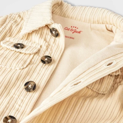 Baby Boys' Corduroy Shacket - Cat & Jack™ Cream 2 Baby Boys' Corduroy Shacket - Cat & Jack™ Cream - Image 2