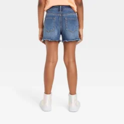 Girls' Cut-Off Lace Pocket Jean Shorts - Cat & Jack⢠Dark Wash