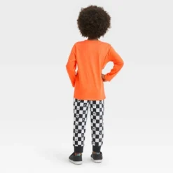 Toddler Boys' Halloween Pull-Over T-Shirt And Fleece Jogger Pants - Cat & Jackā¢Orange
