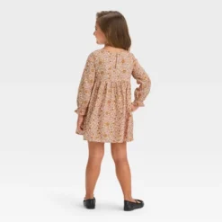 Toddler Girls' Floral Twill Long Sleeve Dress - Cat & Jack™