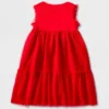 Girls' Adaptive Sleeveless Sequin Tulle Dress - Cat & Jack™ Red