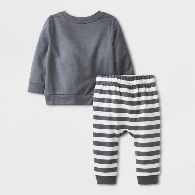 Baby 2pc 'Itsy Bitsy' Sweatshirt & Jogger Pants Set - Halloween - Cat & Jack™ Gray 1 Baby 2pc 'Itsy Bitsy' Sweatshirt & Jogger Pants Set - Halloween - Cat & Jack™ Gray