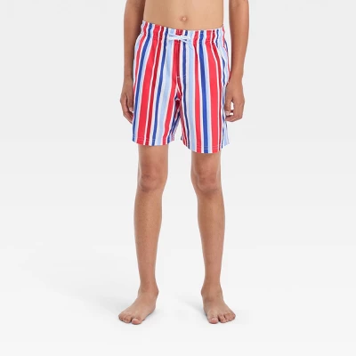 Boys' Multi Striped Swim Shorts - Cat & Jack™ Blue 3 Boys' Multi Striped Swim Shorts - Cat & Jack™ Blue - Image 3