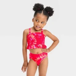 Toddler Girls' Tie-Dye Midkini Set - Cat & Jack™ Red -CAT & JACK Shop GUEST 5c38a937 7378 45a6 9558 f020c5172b5f