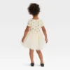 Toddler Girls' Floral Short Sleeve Knit Tulle Dress - Cat & Jack™ Off-White