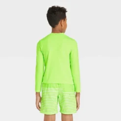 Boys' Solid Long Sleeve Rash Guard Swim Shirt - Cat & Jack™ Lime Green