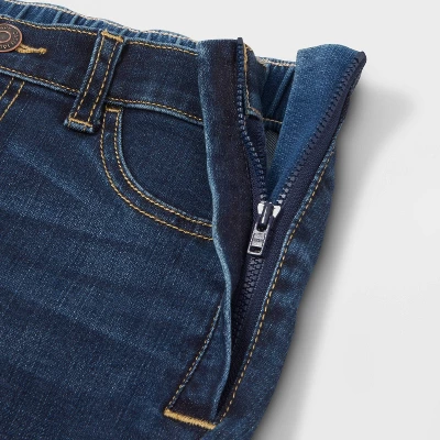 Girls' Adaptive Jeans - Cat & Jack™ Dark Wash 2 Girls' Adaptive Jeans - Cat & Jack™ Dark Wash - Image 2