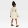 Toddler Girls' Floral Long Sleeve Knit Tulle Dress - Cat & Jack™ Off-White