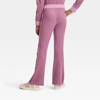 Girls' Cozy Ribbed Flare Pants- Cat & Jack™ 1 Girls' Cozy Ribbed Flare Pants- Cat & Jack™