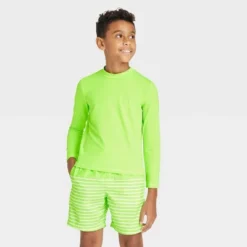 Boys' Solid Long Sleeve Rash Guard Swim Shirt - Cat & Jack™ Lime Green -CAT & JACK Shop GUEST 71ea4e00 4a82 47e1 90be 7074a4dbfebc