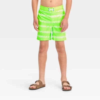 Boys' Striped Swim Shorts - Cat & Jack™ Lime Green 3 Boys' Striped Swim Shorts - Cat & Jack™ Lime Green - Image 3