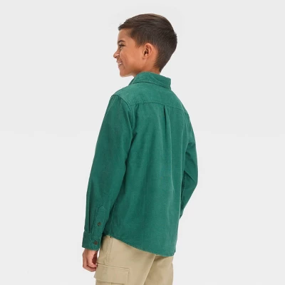 Boys' Long Sleeve Corduroy Button-Down Shirt - Cat & Jack™ 1 Boys' Long Sleeve Corduroy Button-Down Shirt - Cat & Jack™