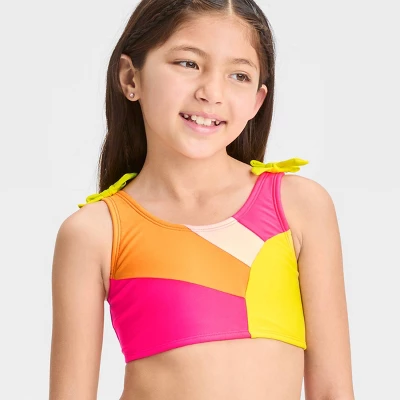 Girls' Colorblock Sun Ray Bikini Set - Cat & Jack™ 1 Girls' Colorblock Sun Ray Bikini Set - Cat & Jack™