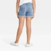 Girls' Embroidered Mid-Rise Jean Shorts - Cat & Jack™ Medium Wash