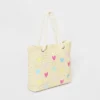 Girls' Heart Embroidered Tote Bag - Cat & Jack™ Off- White