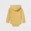 Toddler Girls' Adaptive Hooded Adjustable Long Sleeve Bodysuit - Cat & Jack™ Light Mustard Yellow
