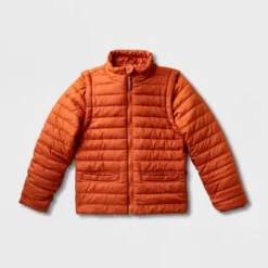 Kids' Adaptive Puffer Jacket - Cat & Jack™ Orange -CAT & JACK Shop GUEST 82b31060 6041 4e70 8555 9c1e412e883e