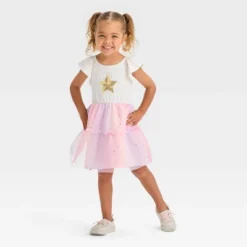 Toddler Girls' Star Short Sleeve Dress - Cat & Jack™ Cream -CAT & JACK Shop GUEST 82da147a dda7 4410 912b e620a3883e35