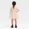 Toddler Girls' Bow-Tie Long Sleeve Knit Tulle Dress - Cat & Jack™ Pink