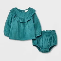 Baby Girls' Gauze Clipspot Ruffle Yoke Top & Bottom Set - Cat & Jack™ Dark Green 7 Baby Girls' Gauze Clipspot Ruffle Yoke Top & Bottom Set - Cat & Jack™ Dark Green -CAT & JACK Shop GUEST 8973f68d 6e6b 4594 a13d f41092a58988