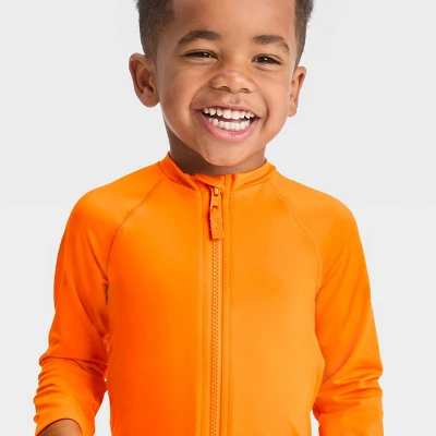 Toddler Solid Rash Guard Top - Cat & Jack™ Orange 1 Toddler Solid Rash Guard Top - Cat & Jack™ Orange