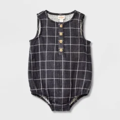Baby Striped Gauze Tank Henley Romper - Cat & Jack™ Gray -CAT & JACK Shop GUEST 9e4f8235 e8ab 4906 9e8a 732f1161e1a5